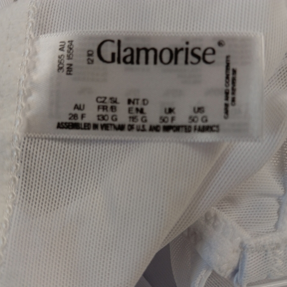 Glamorise Full Figure Plus 50G Magic Lift Lace Front-Closure White BRA - Picture 7 of 7